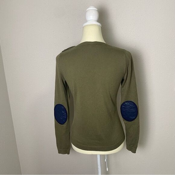 Talbots Rainy Days Green Crewneck Sweater W/ Elbow Patches Women's Size P - Picture 12 of 16